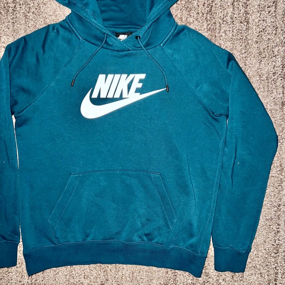 Nike Sportswear Men's Club Fleece Essential Hoodie in Teal - Picture 4 of 8